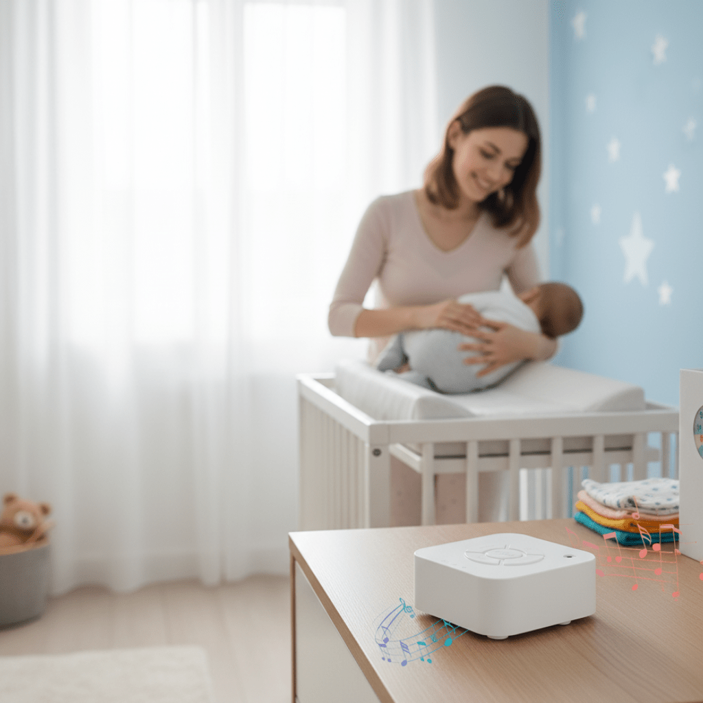 BABYCALMER – Portable baby white noise machine with USB-rechargeable design