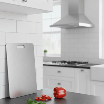TitanClean stainless steel chopping board - antibacterial & scratch-resistant for your kitchen
