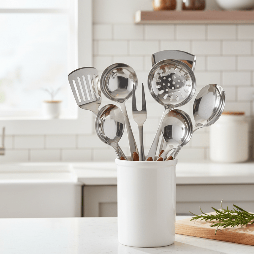 FORGESET – 5-Piece Stainless Steel Kitchen Utensil Set