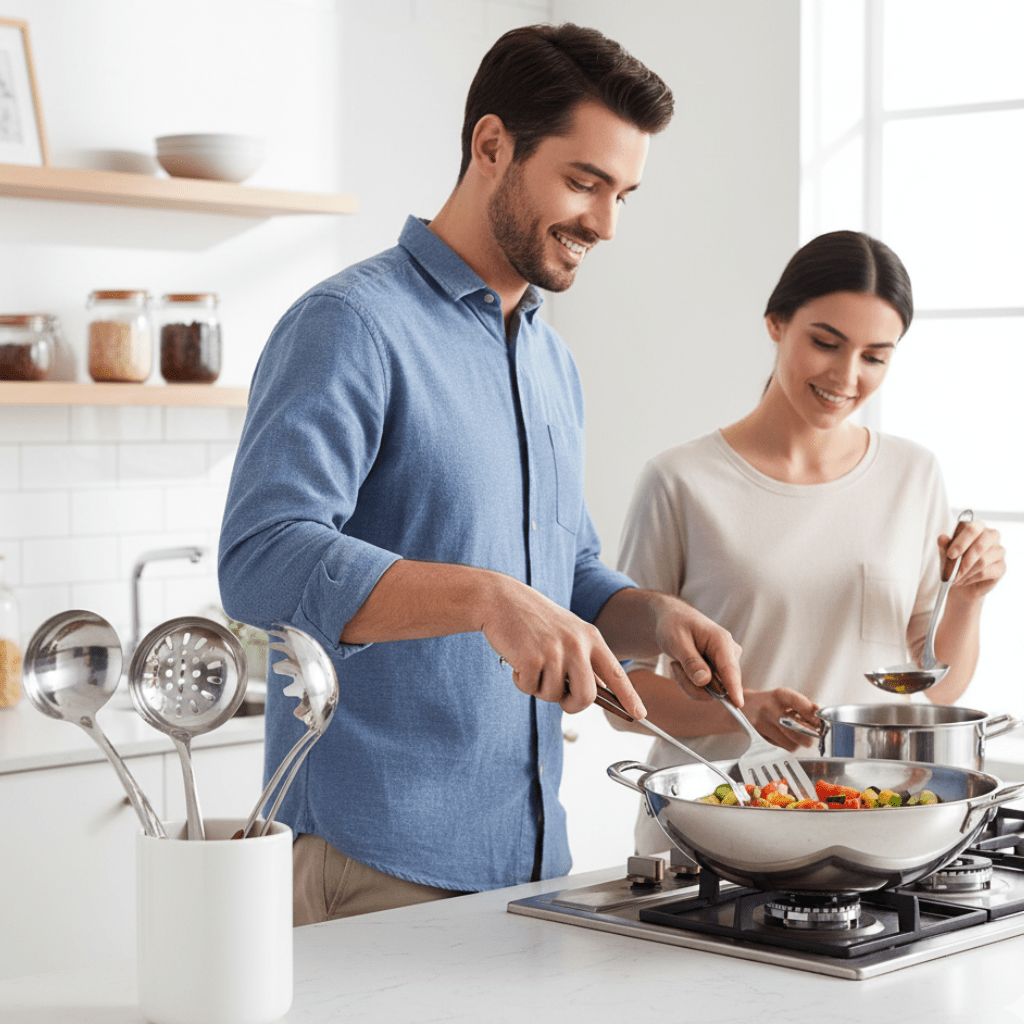 FORGESET – 5-Piece Stainless Steel Kitchen Utensil Set