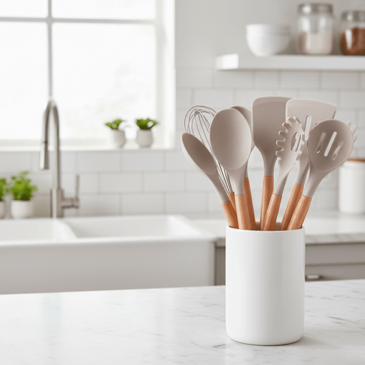 GASTROSET – 12-Piece Heat-Resistant Silicone Utensil Set with Holder