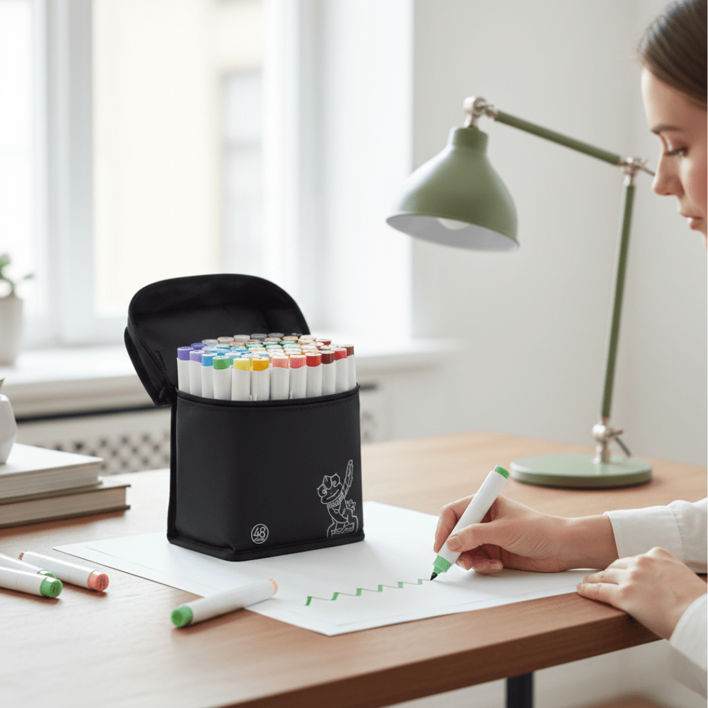 TWINBRUSH – Dual-tip marker set with 48 rich alcohol inks for sketching, blending and shading