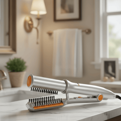 CurlEase Duo – Rotating Styling Brush with Dual Heat Modes