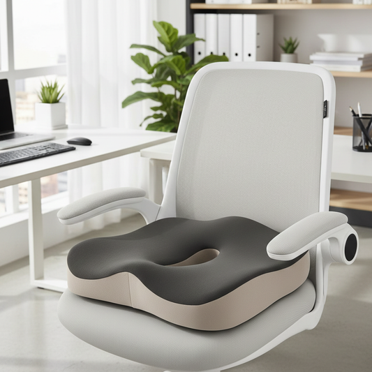 POSTUREPAD – Ergonomic Office Seat Cushion with Contoured Memory Foam Back Support