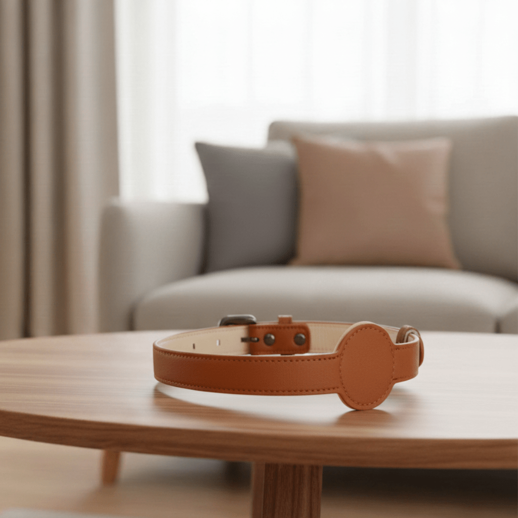 EDOUARD – Stylish dog collar with integrated Airtag holder