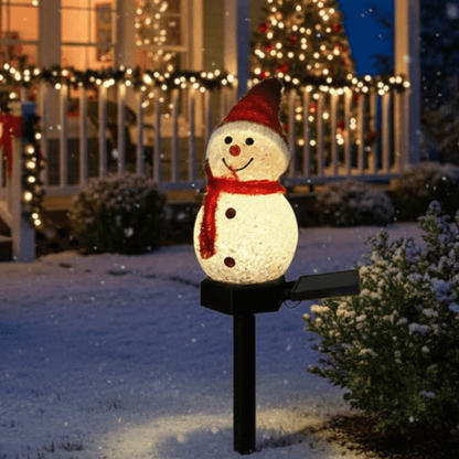 SOLARFROST – Festive Snowman Solar Stake Lights for Outdoor Holiday Decor