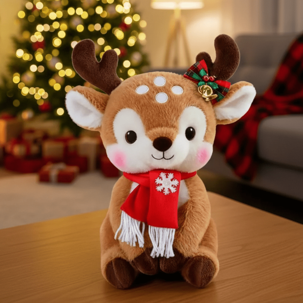 SCARFPLUSH – Cute Plush Toy Doll with Christmas Scarf for Holiday Gifting