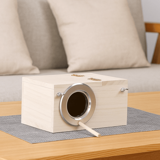 BIRDWILLOW – Wooden Parakeet Nest Box for Safe Indoor & Outdoor Breeding