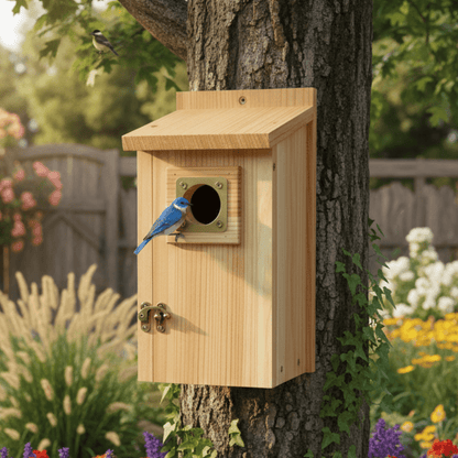 BLUELODGE – Durable Cedar Nesting Box for Jays & Swallow Species