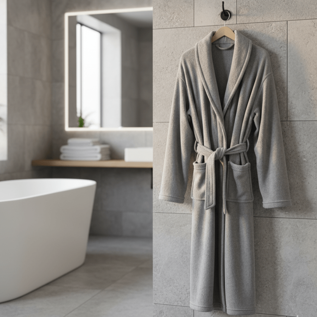 CORALSOFT – Elegant Winter Bathrobe Soft Coral Fleece Dressing Gown with Pockets