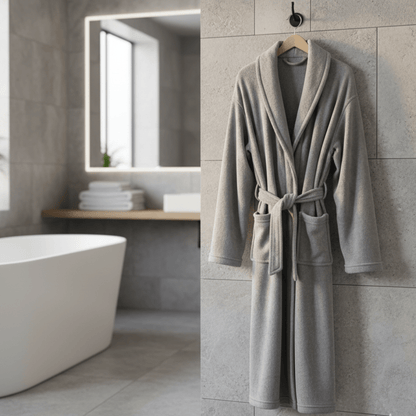 CORALSOFT – Elegant Winter Bathrobe Soft Coral Fleece Dressing Gown with Pockets