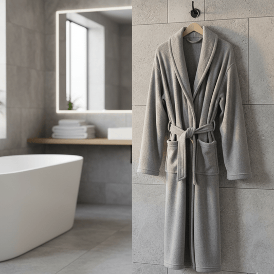 CORALSOFT – Elegant Winter Bathrobe Soft Coral Fleece Dressing Gown with Pockets