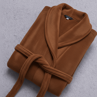 CORALSOFT – Elegant Winter Bathrobe Soft Coral Fleece Dressing Gown with Pockets