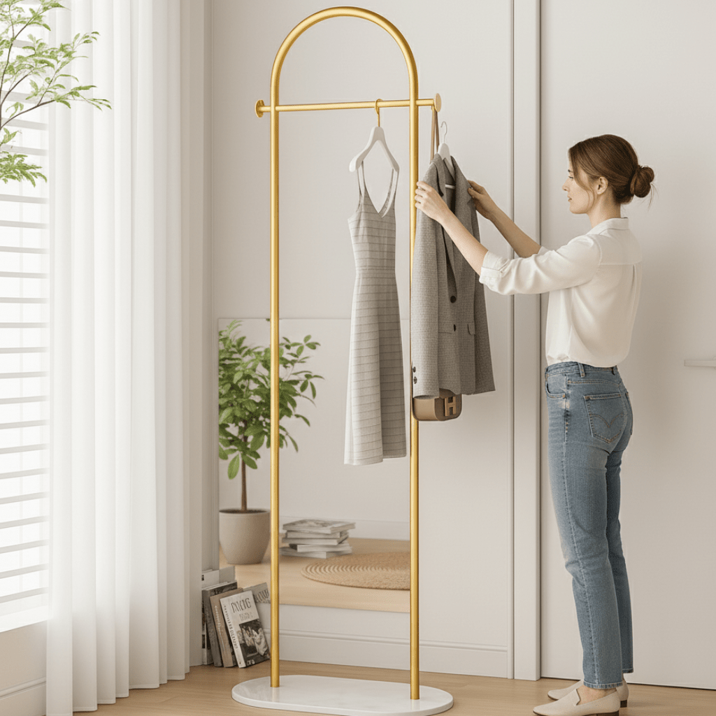 CLOSETSTAND – Elegant Floor Standing Clothes Rack Stylish Hanger for Clothes Organizer
