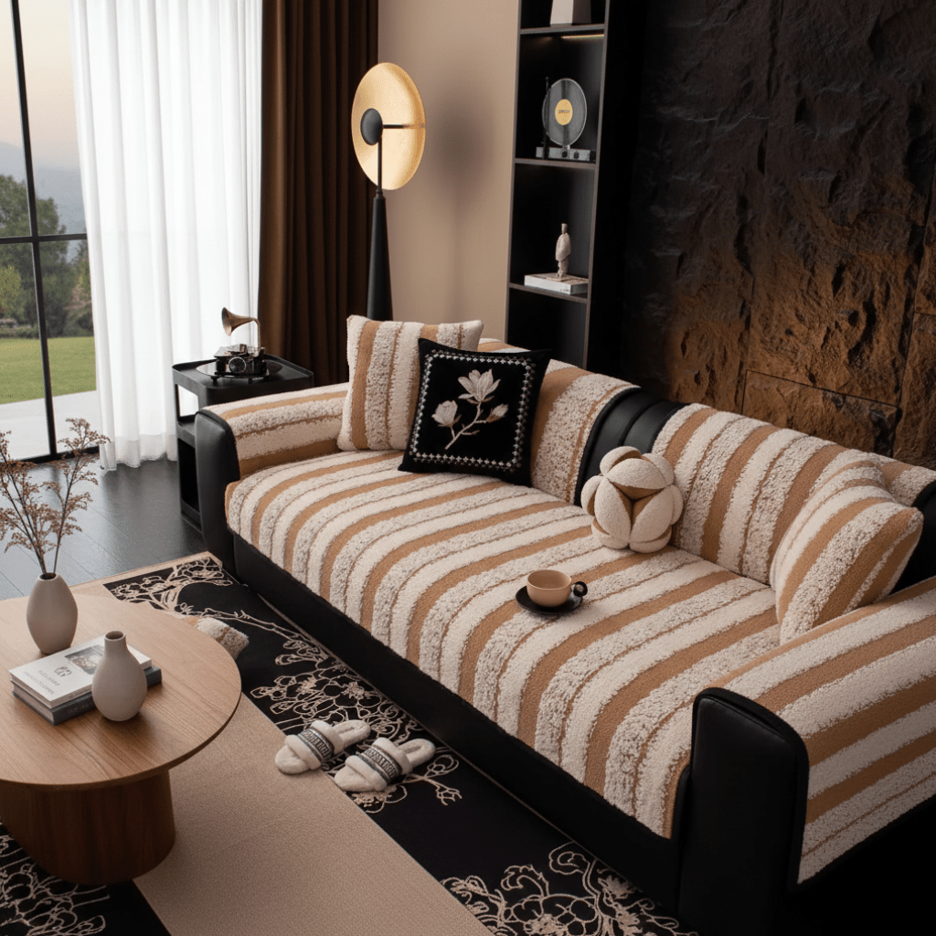 SLIPLOCK – Antislip Pluche Bankhoes – Universele Dikke Bankbeschermer voor Dagelijks Gebruik