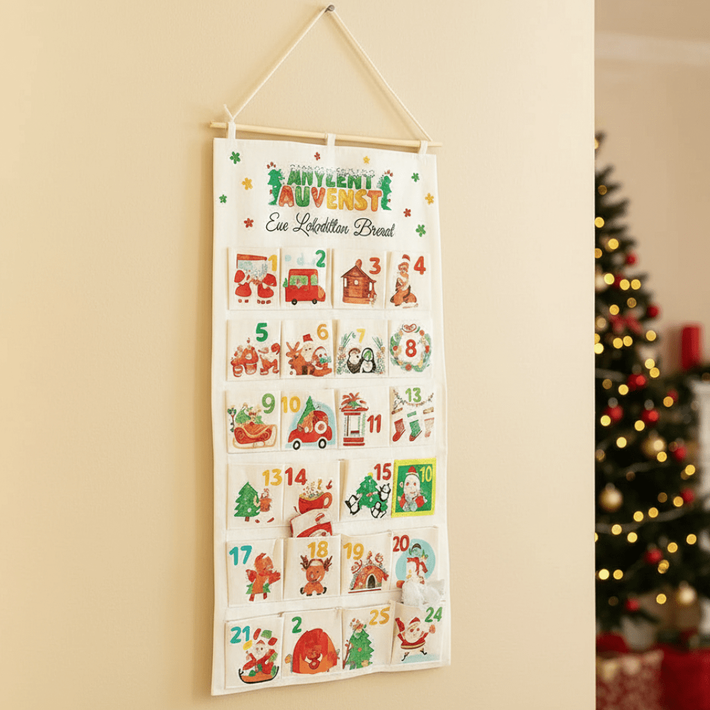 FESTICRAFT – DIY Fabric Advent Calendar with 24 Pockets for Christmas Countdown