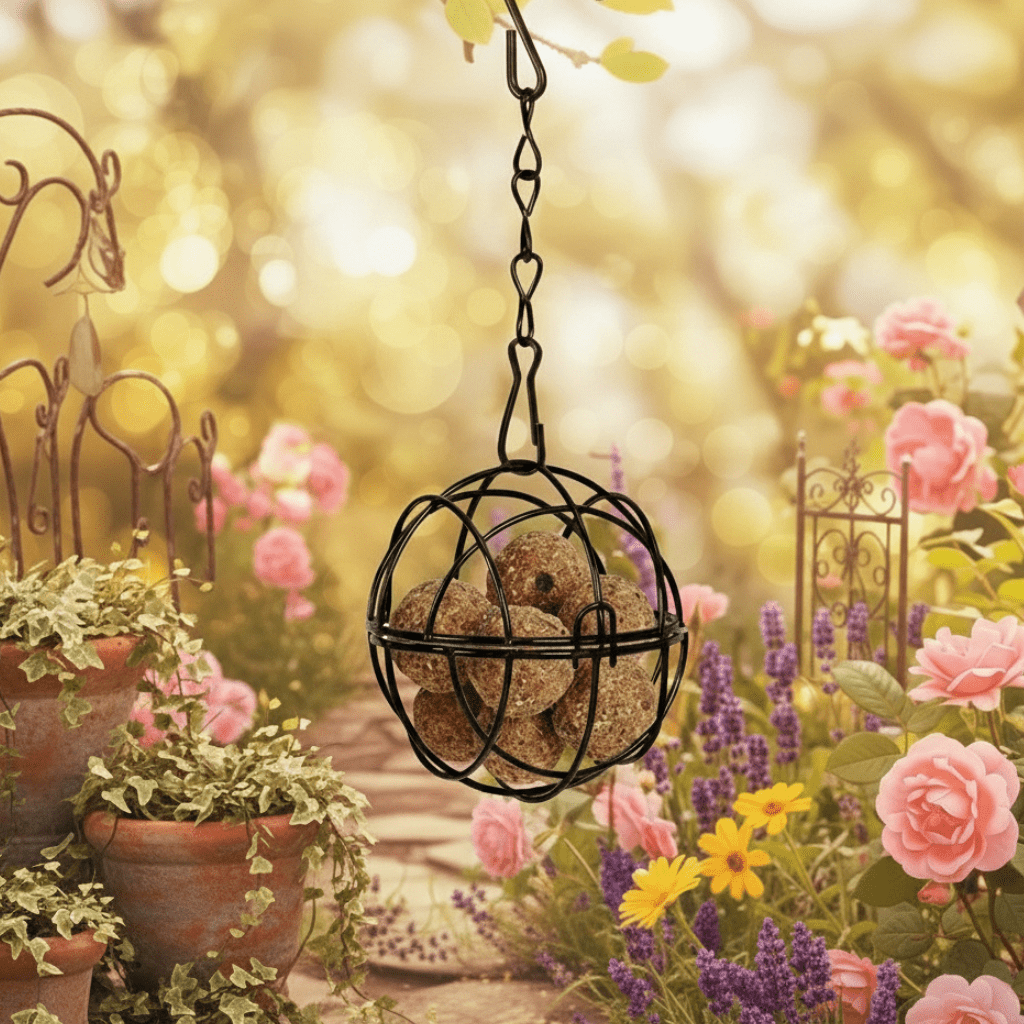 IRONSUET – Metal Suet Ball Feeder, Squirrel-Proof Build for Garden Bird Feeding