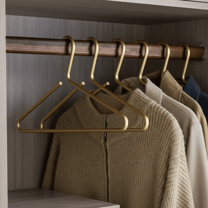 METALLOOP – Sleek Gold & Silver Clothing Hanger Set for Space-Saving, Stylish Storage