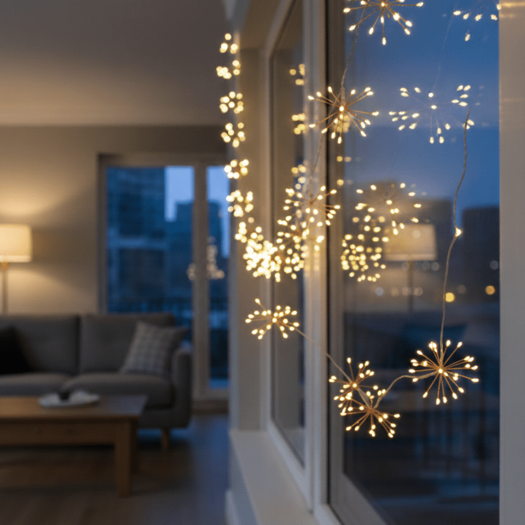 FLARETWINE – Copper Starburst Fairy Lights with Flexible Branch Arms, Warm White Light Flow