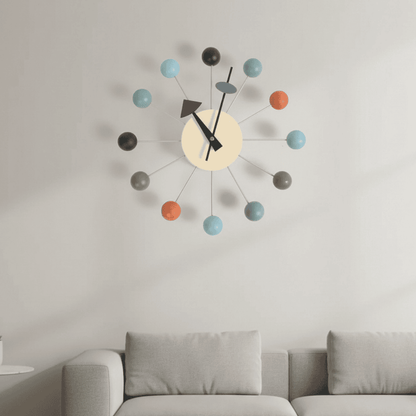 STARSHINE – Elegant Metal Sunburst Wall Clock, 32 cm Silent Quartz for Home Accents