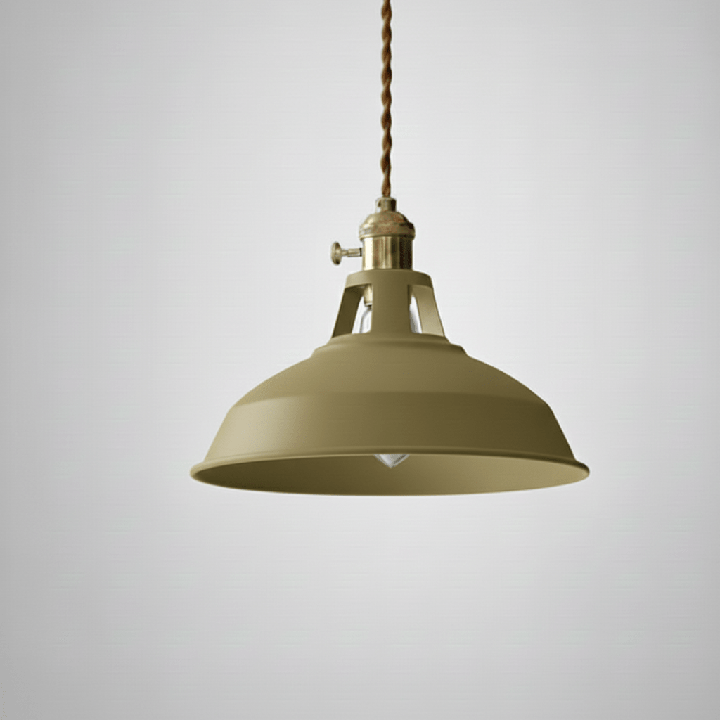 DECOLUXE – Retro Barn Shade Ceiling Pendant for Kitchens & Lofts, Adjustable Hanging Design