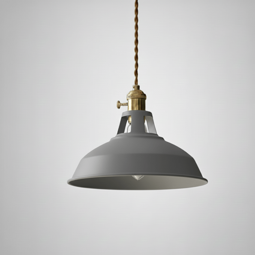 DECOLUXE – Retro Barn Shade Ceiling Pendant for Kitchens & Lofts, Adjustable Hanging Design