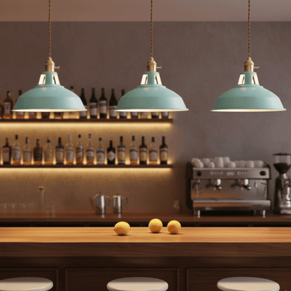 DECOLUXE – Retro Barn Shade Ceiling Pendant for Kitchens & Lofts, Adjustable Hanging Design