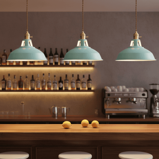 DECOLUXE – Retro Barn Shade Ceiling Pendant for Kitchens & Lofts, Adjustable Hanging Design