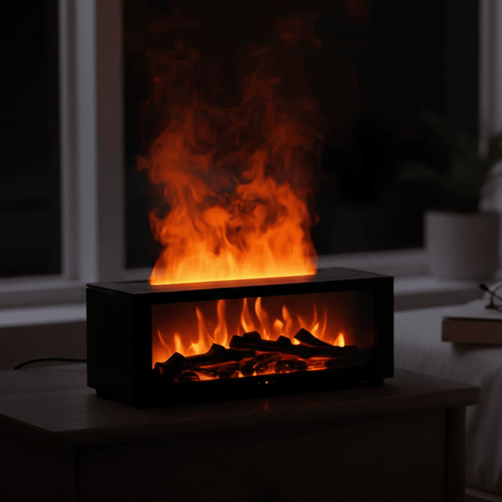 EMBERMIST – 4-in-1 Flame Effect Humidifier for Relaxation, Sleep & Home Atmosphere