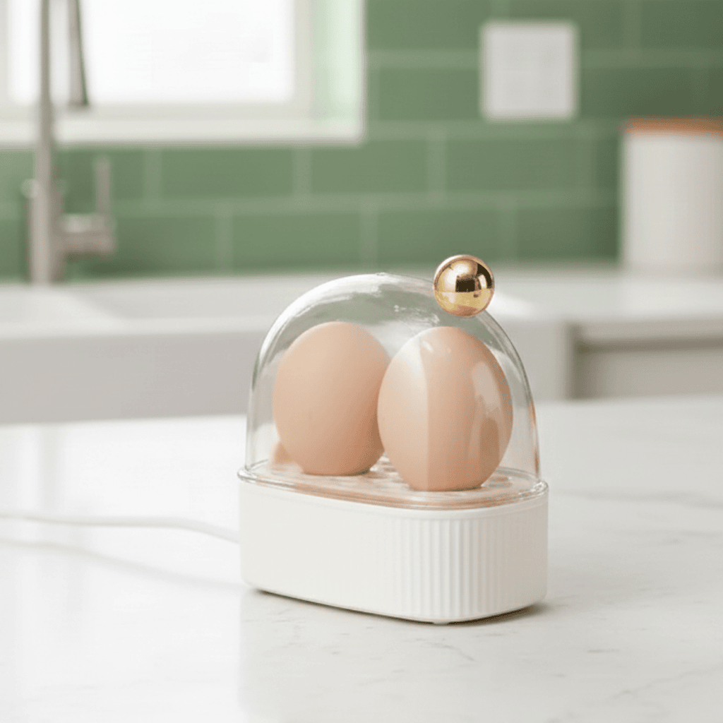 EGGMASTER – Electric Egg Boiler & Poacher with 3 Cooking Settings for Easy Breakfast Prep