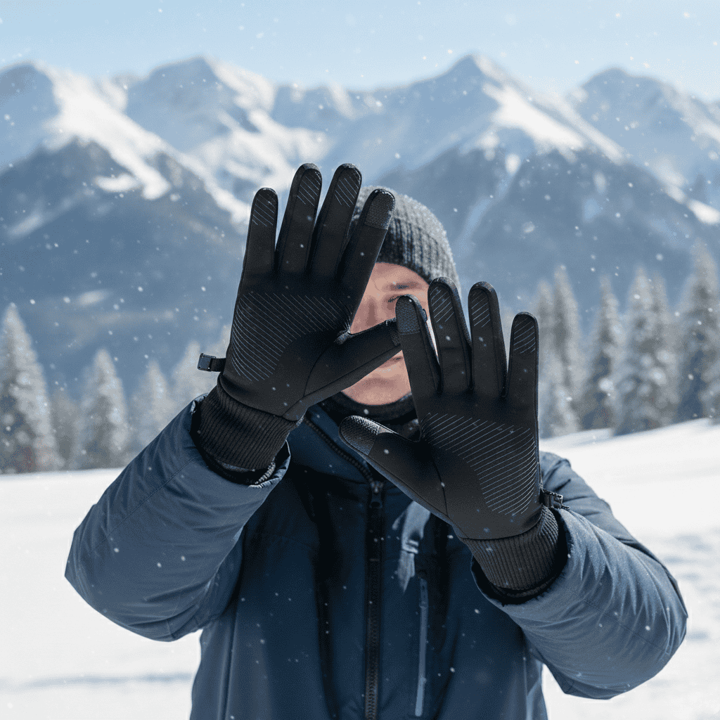 WINTERTACT – Full Finger Waterproof Touch Screen Fleece Gloves for Winter Sports