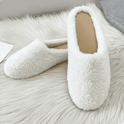 SHEEPLUX – Gezellige winter wollen pantoffels voor dames met krullend schapenvacht slip-on muiltjes