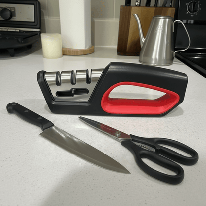 SHARPMIX – 4-in-1 Knife Sharpener & Scissors Polisher – Ergonomic Kitchen Tool