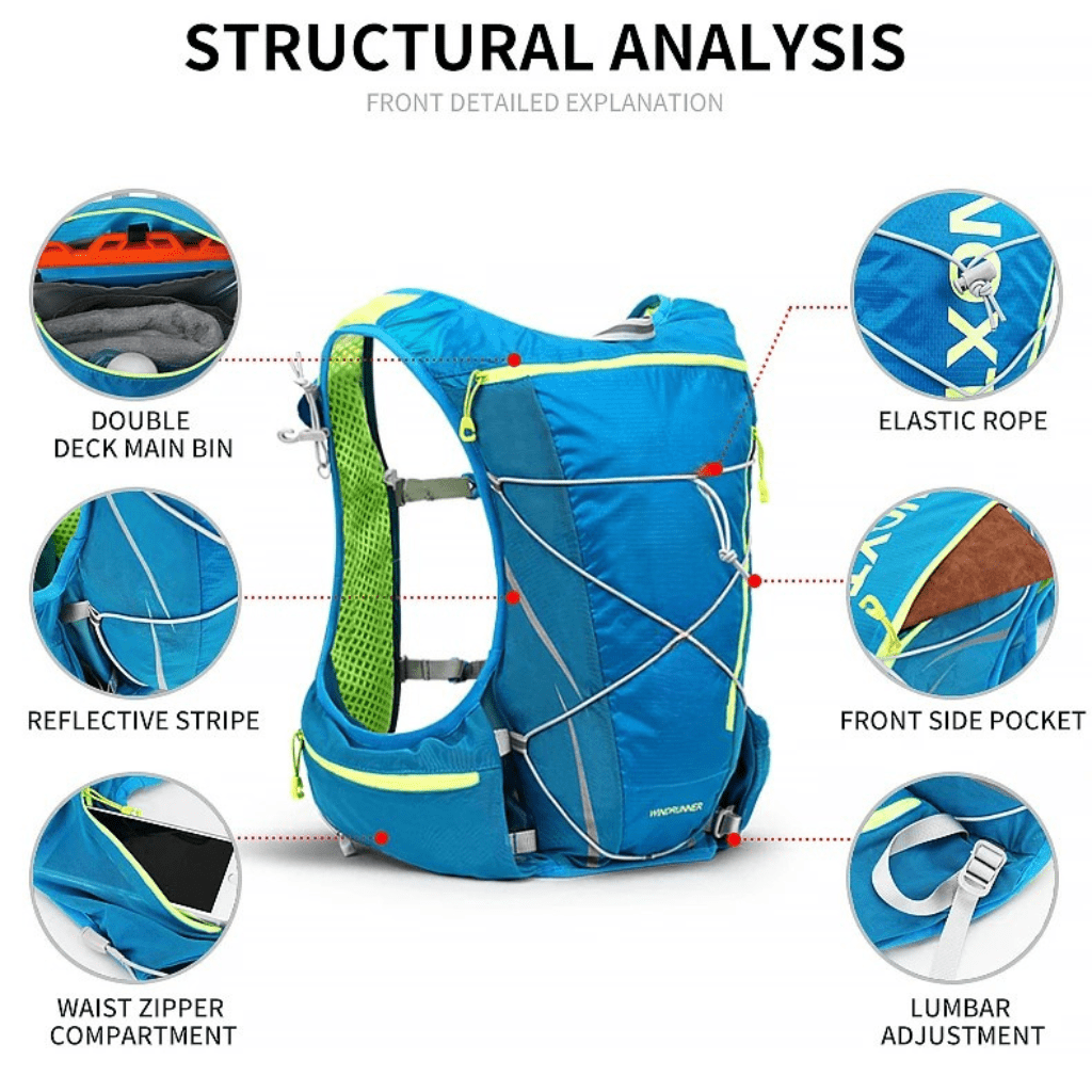 VENTRAIL – 8L Breathable Hydration Backpack with 1.5L Bladder for Running & Cycling