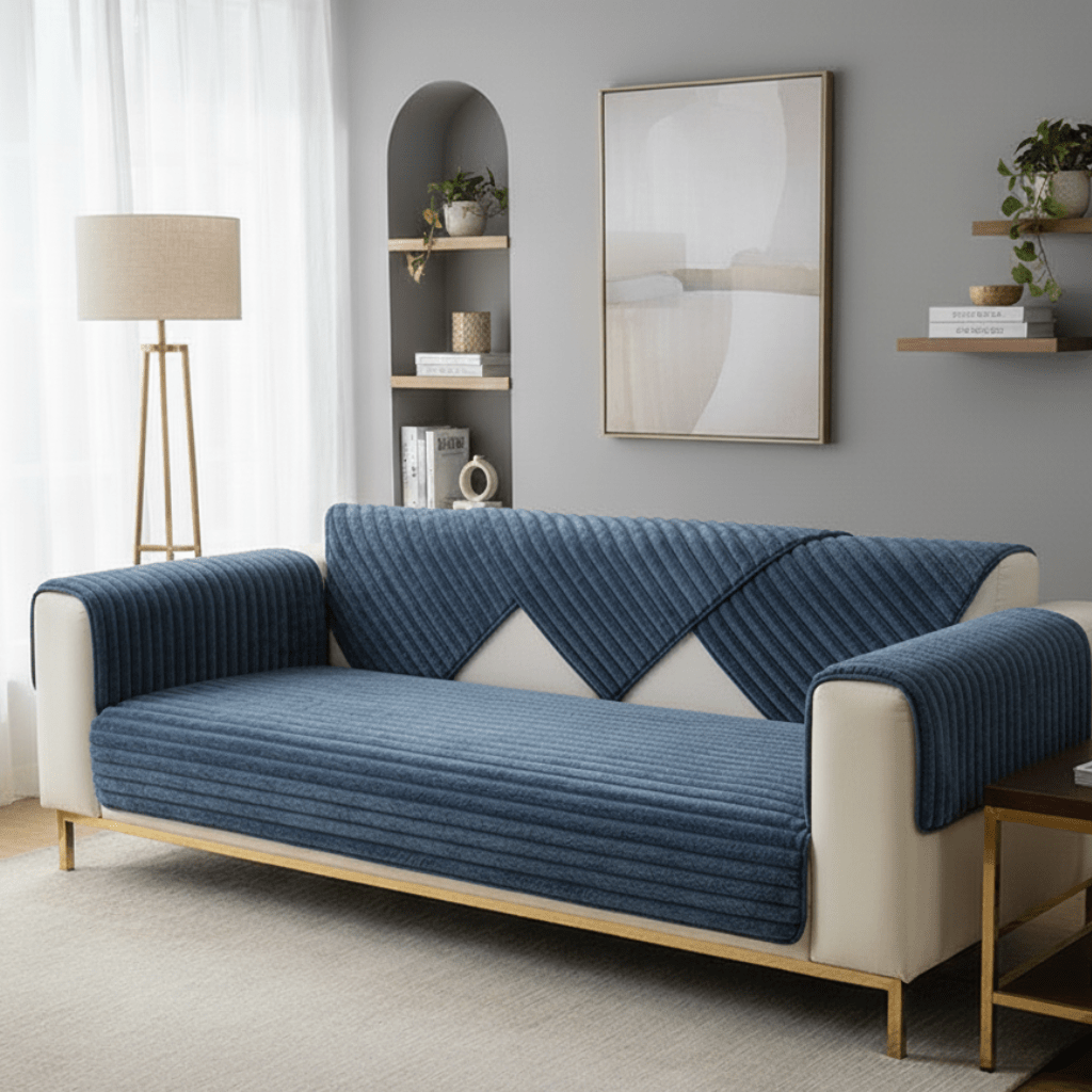 FURRISOFT – Luxurious Winter Faux Rabbit Fur Sofa Cushion for Cozy Homes