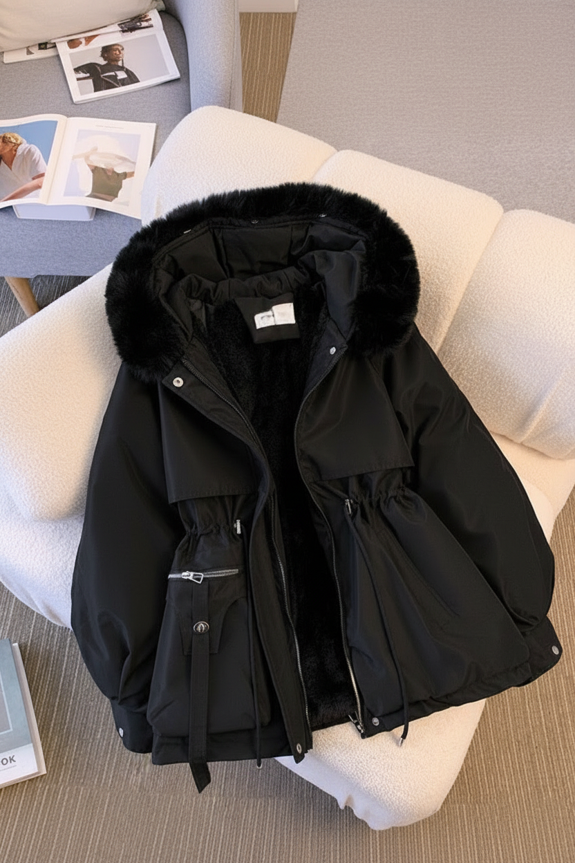 FURORA – Elegant Women’s Puffer Jacket with Cozy Fur Collar for Winter Warmth