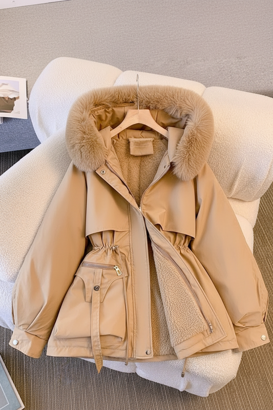 FURORA – Elegant Women’s Puffer Jacket with Cozy Fur Collar for Winter Warmth