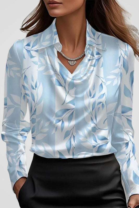 Malvina - Women's Elegant Satin Blouse with Draped Neck for Timeless Style 16