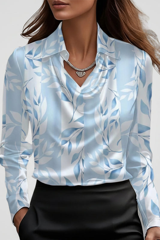 Malvina - Women's Elegant Satin Blouse with Draped Neck for Timeless Style 8