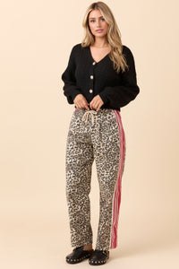 Marlie - Leopard Print Pull-On Pants with Functional Pockets, 100% Cotton 2