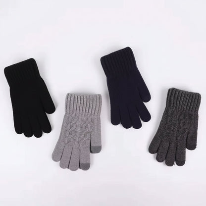 Men's Winter Touch Screen Gloves - Thick Velvet Lined, Knitted Warmth 2