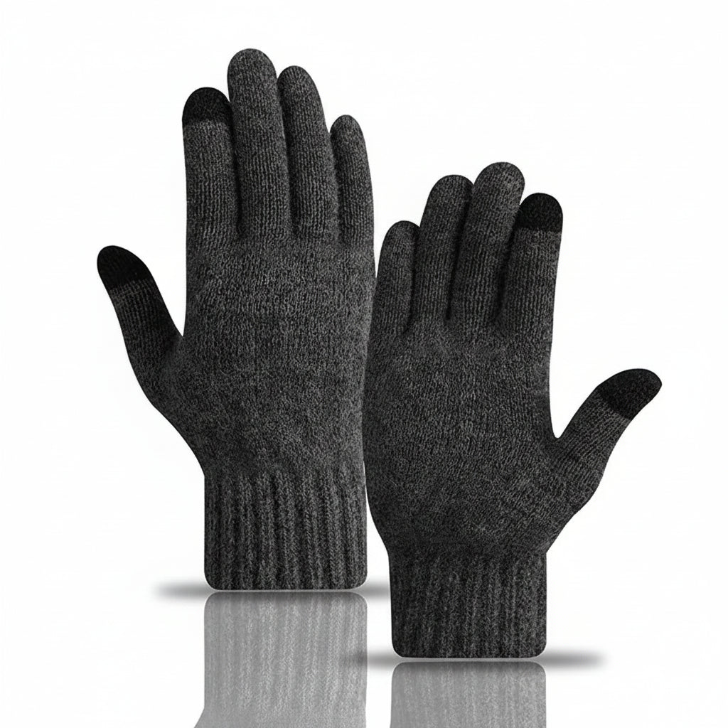 Men's Winter Touch Screen Gloves - Thick Velvet Lined, Knitted Warmth 7
