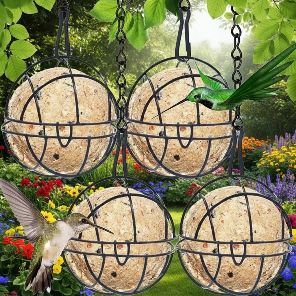 Metal Suet Ball Bird Feeder - Squirrel Proof Design for Garden Birds 2