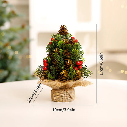 Mini Christmas Tree - Realistic Desktop Decoration for Holidays, Sturdy Base 5
