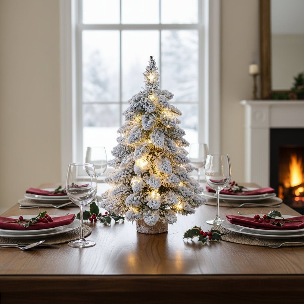 Mini Christmas Tree 45cm with LED Lights & Snow-Frosted Design for Festive Decor 2