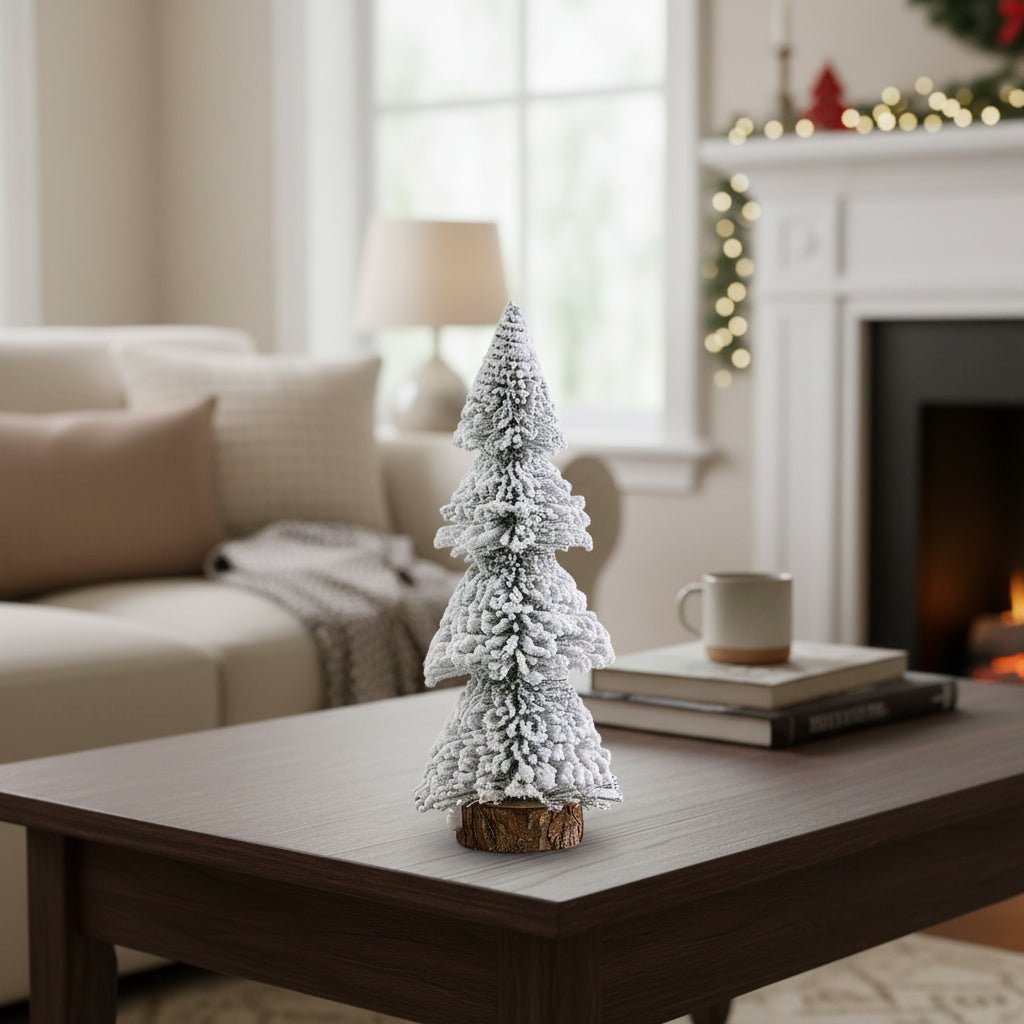 Mini Christmas Tree Ornament - Flocked Cedar Christmas Tree Decoration for Holiday Decor 6