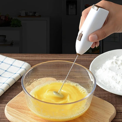 Mini Electric Egg Beater & Milk Frother - Battery-Powered Kitchen Mixer 0