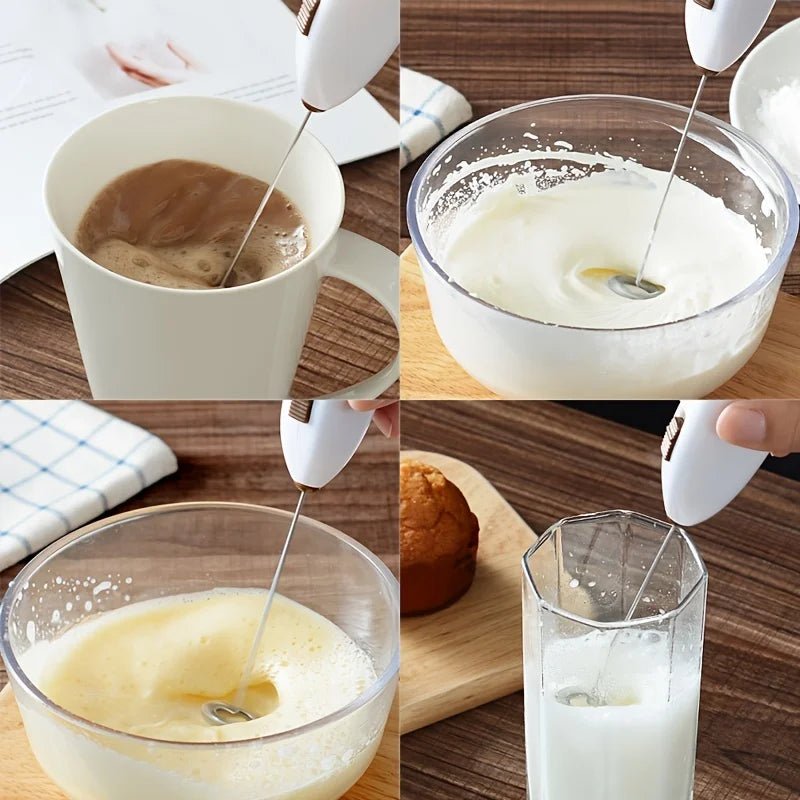 Mini Electric Egg Beater & Milk Frother - Battery-Powered Kitchen Mixer 1
