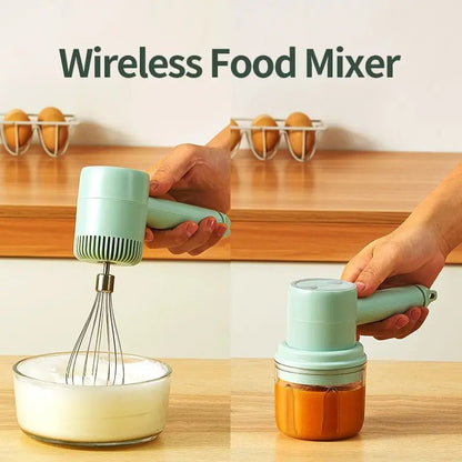 Mini Electric Hand Mixer - Wireless Dough and Cream Beater with 3 Speed Settings 0