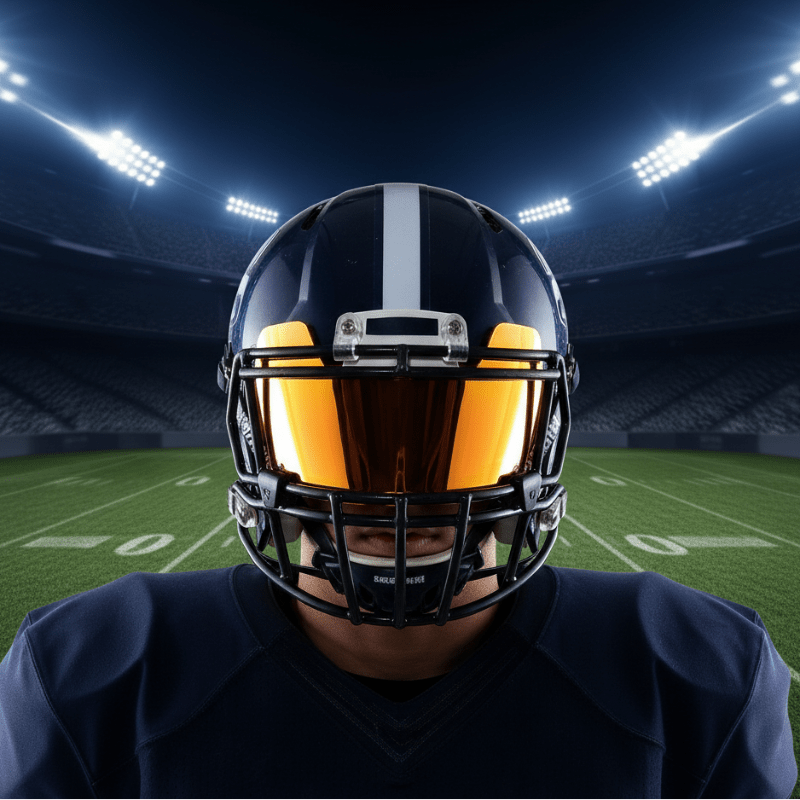 Mini Football Helmet Visors - Universal Fit Chrome Mirror & Transparent Clips 16